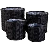 XXXLutz Korbset Bogor Baskets Schwarz, 4er Set