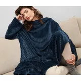 Tchibo - Kuscheldecke mit integrierten Ärmeln - dunkelblau