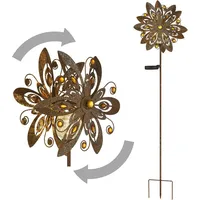 Bmf-versand Windrad Metall Garten Solar Solarleuchte Solarlampe Windspiel Rost