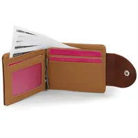 AfitLulu Portmonee Herren Slim Geldbörse Herren mit ID Fenster und Money Clip, Geldbeutel Herren Klein PU-Leder Portemonnaie Herren Ultradünn Brieftasche Herren mit Multikartenfach (Braun)
