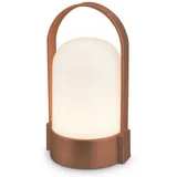 Brilo Akku-LED-Tischleuchte Braun-Metallic Matt Ø 8,5 cm x 15,5 cm