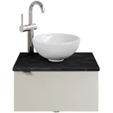 Saphir »Serie 6915 Waschschale mit Unterschrank für Gästebad, Gäste WC«, 51 cm mit Keramik-Aufsatzbecken und 1 Tür