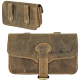 GREENBURRY Vintage Leder Gürteltasche Seitentasche Bauchtasche Hüfttasche 1755M-25 - 17.5 x 10.5 cm