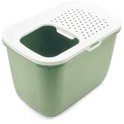 SAVIC Toilette Hop In grün/weiß 58x39x39cm Katzentoilette