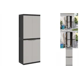 vidaXL Gartenschrank Grau und Schwarz 65x37x165 cm PP