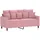 vidaXL Sofa 2-Sitzer, Loungesofa Couch mit Armlehnen Rückenkissen, Wohnzimmersofa Designsofa mit Metallgestell, Sitzmöbel Zweisitzer, Rosa Samt