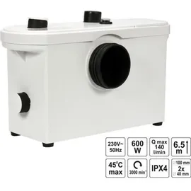 Yato Wasserpumpe WAVE WC-PUMPE 600W MIT MAHLWERK