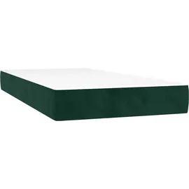 vidaXL Boxspringbett mit Matratze & LED Dunkelgrün 90x190 cm Samt