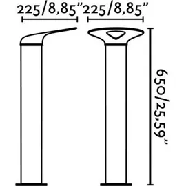 faro BARCELONA Sockelleuchte Aluminium 35,0 cm inkl. LED-Lampe grau