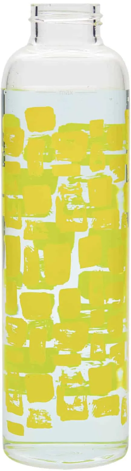 500 ml Borraccia 'Perseus', motivo: Rettangoli gialli, vetro, imboccatura: a vit...