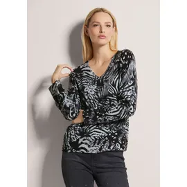Madeleine V-Pullover mit Unikat-Print Schwarz / Grau 40/42