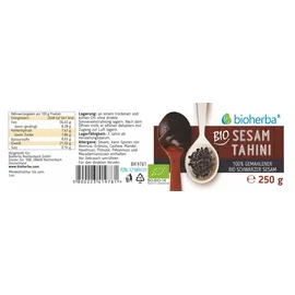 Bioherba Bio Sesam Tahini 100 gemahlener Bio schwarzer Se