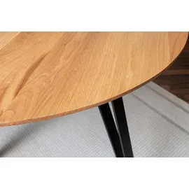 möbelliebling Runder Esszimmertisch 100 x 77 x 100 cm Eiche beige/silber