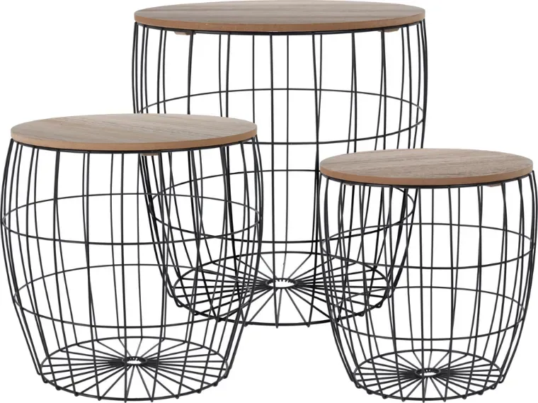 Koopman Design: 3-teiliges Couchtisch-Set aus Metall