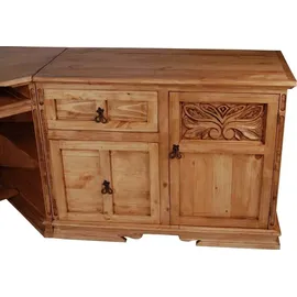 MiaMöbel Mexico Eck-Schreibtisch Massivholz Pinie Mexiko Möbel Mexikanisch