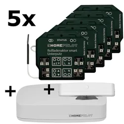 HOMEPILOT Gateway premium + 5x Rollladenaktor smart + Sensor + Sonnensensor