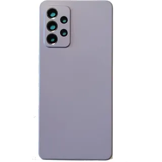 Akkuabdeckung kompatibel mit Samsung Galaxy A52 4G A525F / A52 5G A526B / A52S 5G A528B Rückseite Rückseite Rückseite aus Hartplastik + Linse mit Rahmen + Doppelklebeband (Violett)