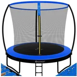 Kesser Trampoline Komplettset 244 cm inkl. Sicherheitsnetz, leiter, Randabdeckung + Zubehör blau