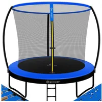 Kesser Trampoline Komplettset 244 cm inkl. Sicherheitsnetz, leiter, Randabdeckung + Zubehör blau
