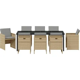 vidaXL Garten Essgruppe 9-tlg. Beige