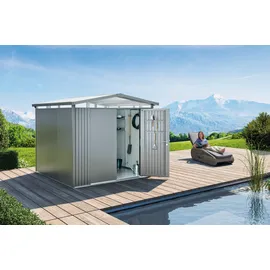 Biohort Panorama P4 2,57 x 2,57 m quarzgrau-metallic Doppeltür