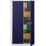 BISLEY Stahlschrank Universal E722A03505 lichtgrau, oxofordblau 91,4 x 40,0 x 180,6 cm, aufgebaut