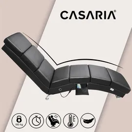 CASARIA Relaxliege London Kunstleder 186 x 89 x 55 cm Schwarz mit Massage und Heizfunktion
