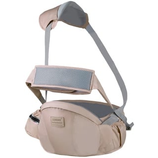 SONARIN Multifunktionale Atmungsaktive Baby Hüftsitz,Ergonomischer Taille Hocker Babytrage Hipseat Hüfttrage Bauchtragen mit Sicherheitsgurt & Schultergurt für 3-36 Monate(Khaki)