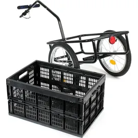 Wiltec Fahrrad Lastenanhänger 145x57,5x73 cm grau 2023