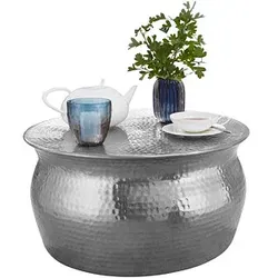 WOHNLING Couchtisch Aluminium silber 60,0 x 60,0 x 30,5 cm