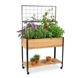 Relaxdays Hochbeet mit Ablage 475 x 102 x 165 cm Schwarz/Bronze
