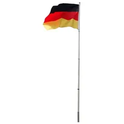 Lex Fahnenmast Alu Teleskopfahnenmast inkl. Deutschlandflagge Flaggenmast Stange 4m