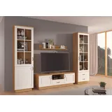 Küchen-Preisbombe Kuechen-preisbombe Wohnwand Stilo 270 cm Wohnzimmer Landhaus Weiss Eiche Artisan Buffet Küche