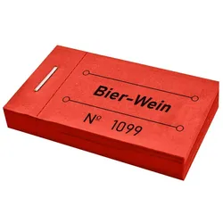 CombiCraft Wertmarken Block 'Bier-Wein' Rot - 5 Blöcke mit 50 Wertmarken pro Block