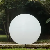 Licht-Erlebnisse Solar Kugellampe LED + Farbwechsler RGBW Dimmer Fernbedienung Ø 50 cm Weiß IP65 Gartenleuchte Terrasse Kugelleuchte Garten Lampe - Weiß