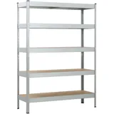 SCHULTE Regalwelt Schwerlastregal 5 Böden MDF 180 x 130 x 45 cm silber