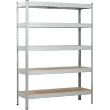 SCHULTE Regalwelt Schwerlastregal 5 Böden MDF 180 x 130 x 45 cm silber