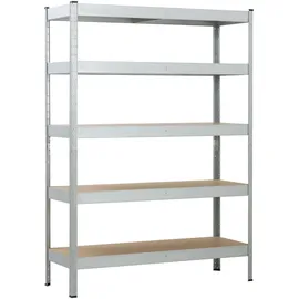 SCHULTE Regalwelt Schwerlastregal 5 Böden MDF 180 x 130 x 45 cm silber