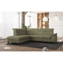 Ecksofa SIT & MORE "Astoria L-Form", grün, B:256cm H:91cm T:225cm, 100% Polyester, Sofas, wahlweise mit motorischer Relaxfunktion