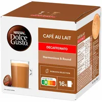 Nescafé DOLCE GUSTO Cafe au Lait Decaffeinato Entkoffeinierter Kaffee 16 KAPSELN