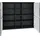 Vladon Highboard Cuba V3 (Highboard, mit 12 Fächern, inkl. RGB LED Beleuchtung), in Schwarz matt / Fronten in Sandgrau Hochglanz (130,5x105,5x35,5 cm) grau