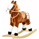 Homcom Kinder, Braun, Holz, 28x65x74 cm, Spielzeug, Babyspielzeug, Schaukeltiere & Hüpftiere