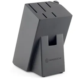 Hanseküche Messerblock Schwarz – Messerset mit Messerhalter aus Holz und Schärfer Groß Block Messer Set