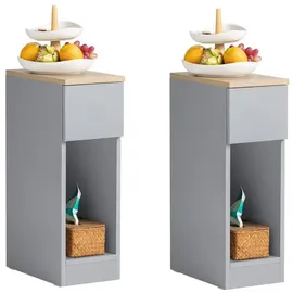 SoBuy Nachtschrank FBT111 20 x 35 x 60 cm Hellgrau