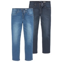 Arizona Stretch-Jeans »Willis«, (Packung, 2 tlg.), straight-fit, lange Beine, mit Nieten, niedrige Leibhöhe, Gr. 58 - N-Gr, blue used und blue black used, , 77295018-58 N-Gr