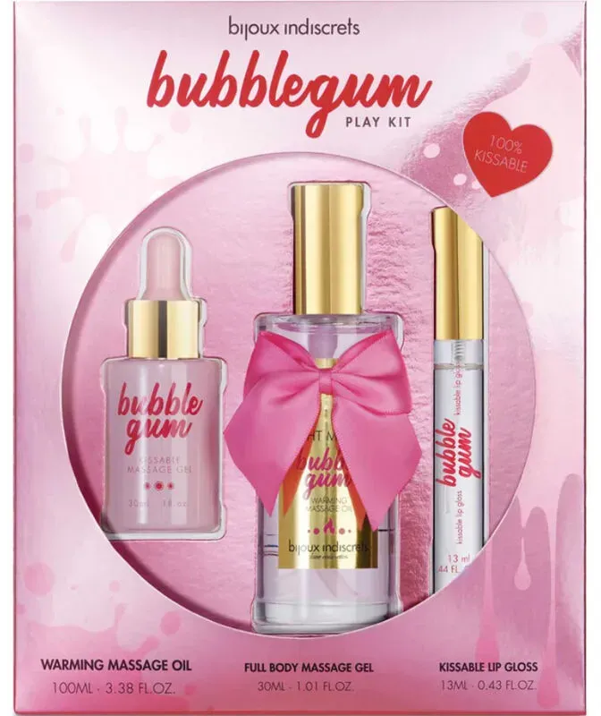 BIJOUX - INDISCRETS BUBBLEGUM-SPIELSET MIT ÖL GEL UND LIPGLOSS