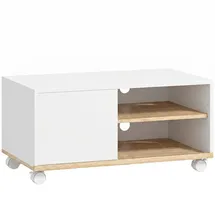 Homcom TV-Board Lowboard 80 x 45 x 39 cm Weiß/Eiche Holz