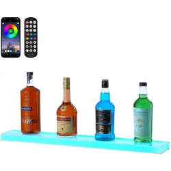 VEVOR Barregal Weinregal LED Beleuchtung Wandmontage 1-stufig 762mm Display