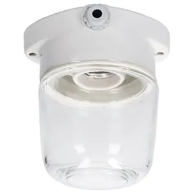 Lindner Deckenleuchte IP54 Glas H130mm 1xE27/75W weiß