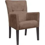 Home Affaire Armlehnstuhl »King«, Esszimmerstuhl mit Knopfheftung, braun